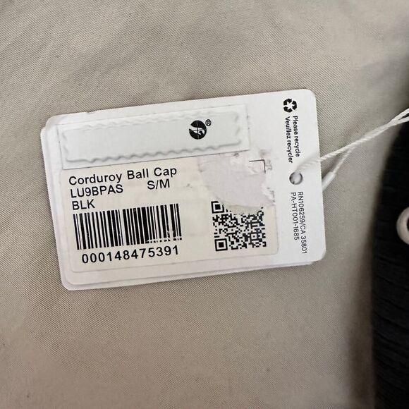 Lululemon Corduroy Ball Cap Black Grey Unisex LU9BPAS Size S/M Brand New - Picture 2 of 15